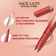 SACE LADY Velvet Matte Lip Liner β Precision, Smudge-Proof & Long-Lasting with Built-in Brush