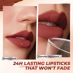 Sace Lady 24H Lasting Matte Lipstick + Waterproof High Pigmented Matte Lip Makeup