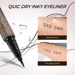 Sace Lady 24H Waterproof Eyeliner – Inky Black, Highly Pigmented, Smudge-Proof Precision