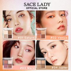 Sace Lady Colorful 3-In-1 Eyeshadow Palette & Glitter – High Pigment, Matte & Shimmer